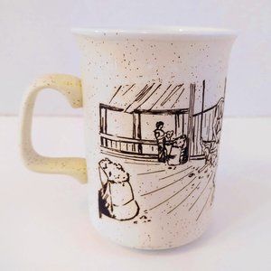 Sheep Shearing Scene Vintage Australian Coffee Mug